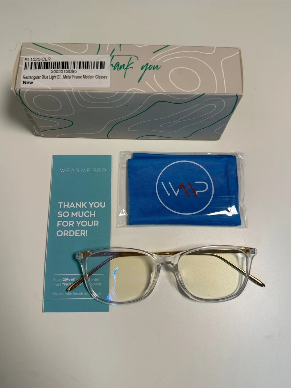 Wear Me Pro Clear Geometric Blue Light Glasses NWT